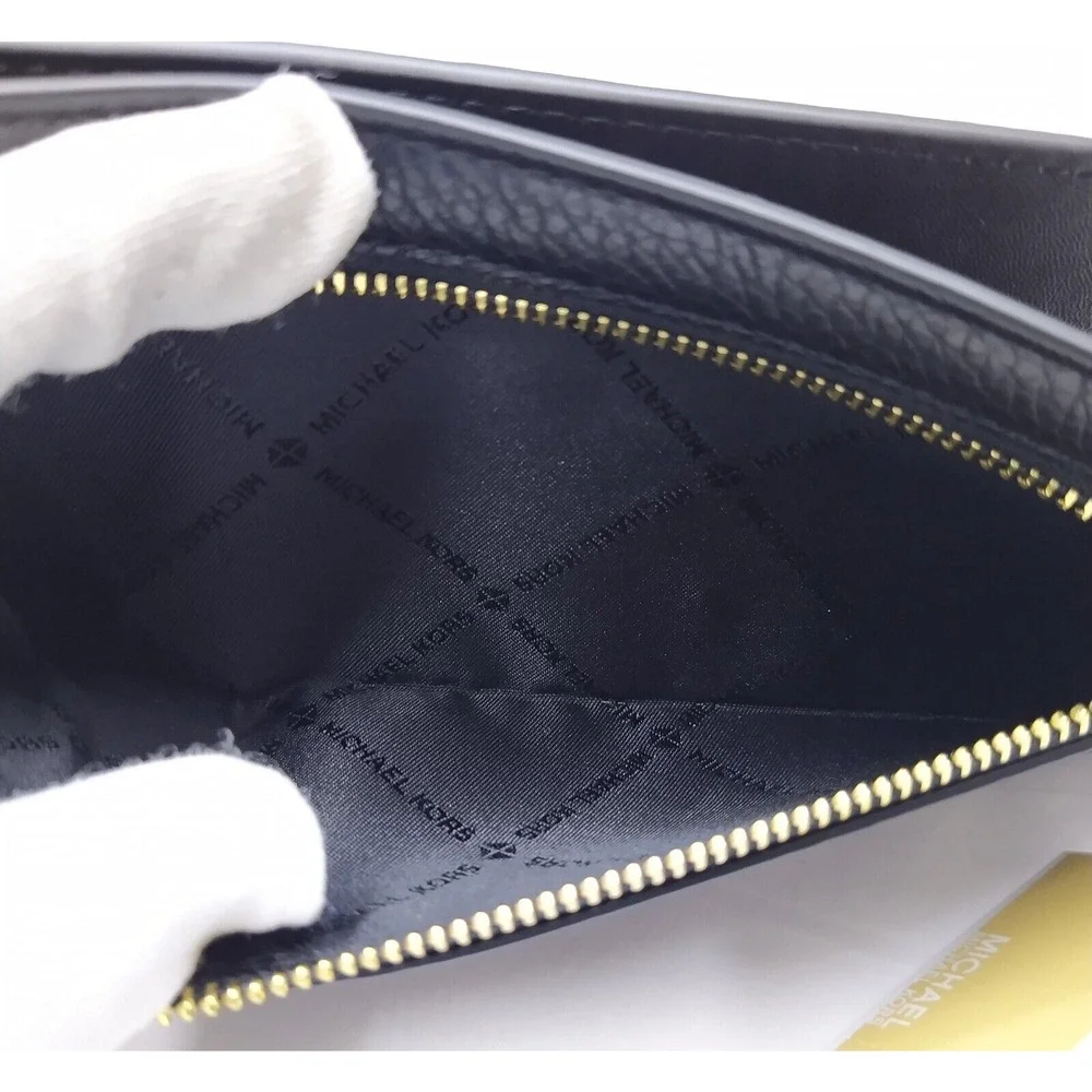 Michael Kors Black Pebbled Leather Credit Card Bifold Wallet - NWT $298